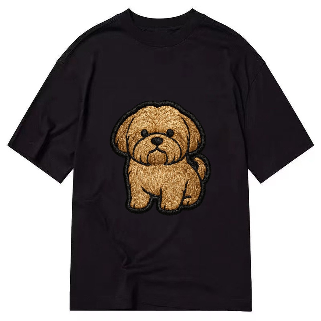 Shih Tzu Full Body Embroidered Portrait 6f81e9 Classic T-shirt – Black