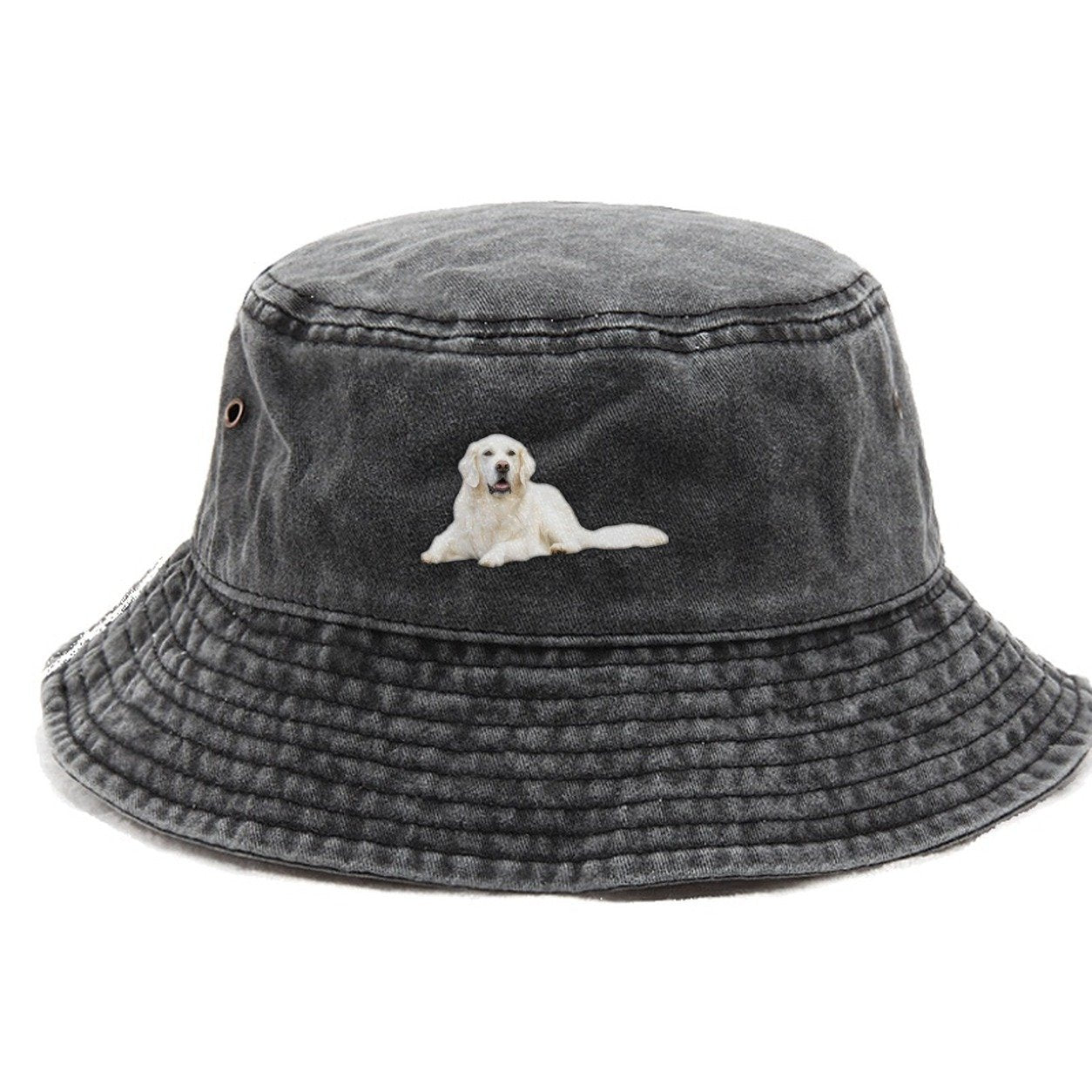White English Cream Golden Retrievers Vintage Bucket Hat – Graphite