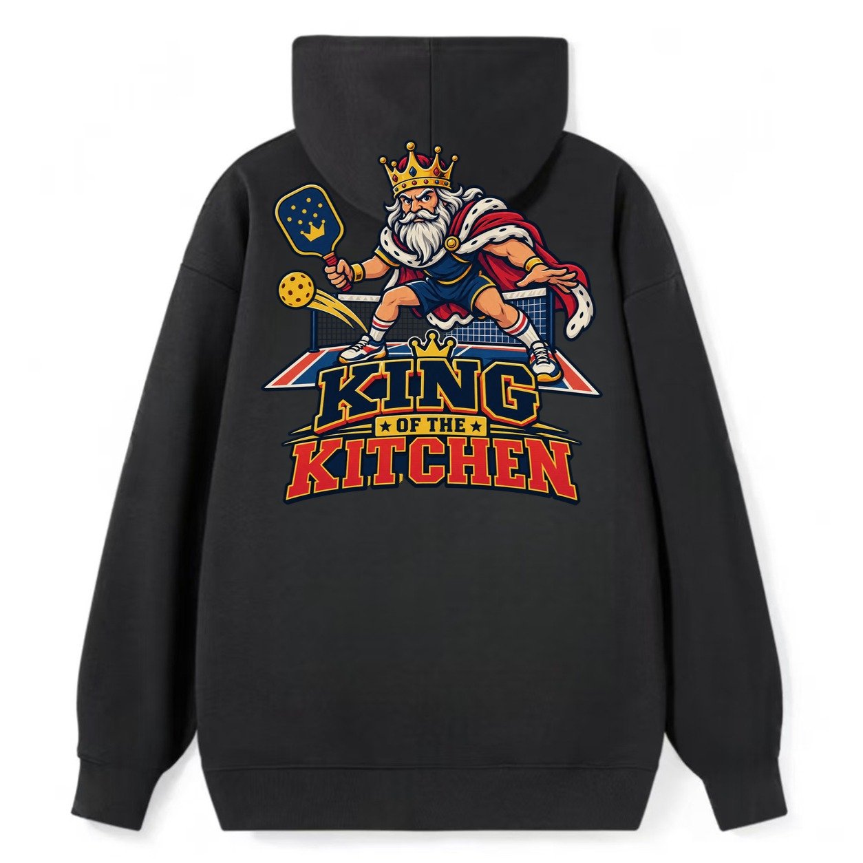 King Of The Kitchen Pickleball Life Classic Pullover Hoodie – Black