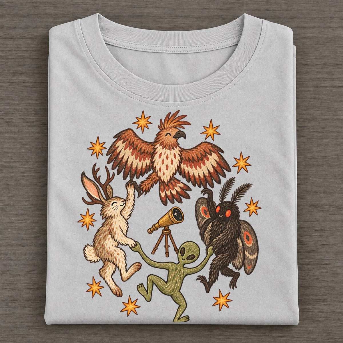 Stargazers Cryptid Hoedown Classic T-shirt – Grey