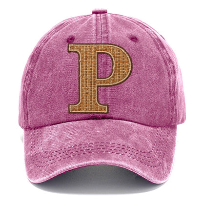Woven Tweed P Monogram Classic Cap – Dusty Rose