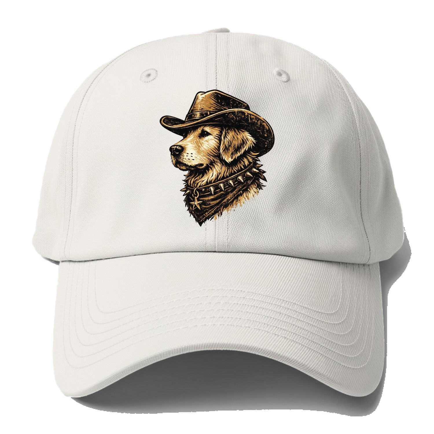 Golden Retriever Western Outlaw Baseball Cap – Off White