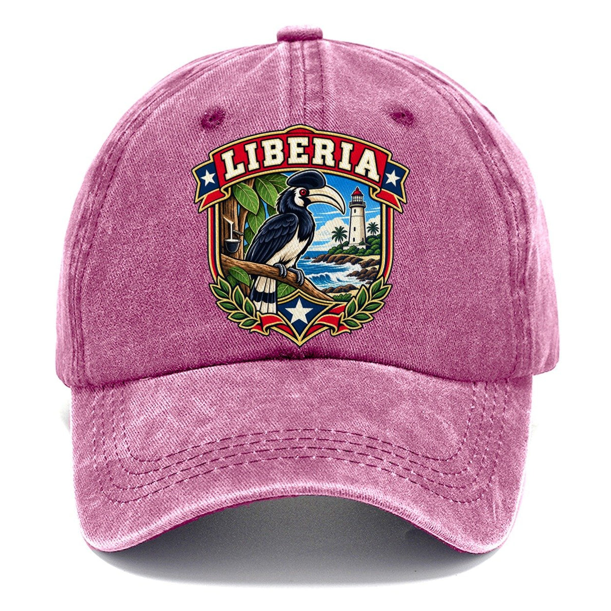 Liberia Retro Badge Country Logos Classic Cap – Dusty Rose
