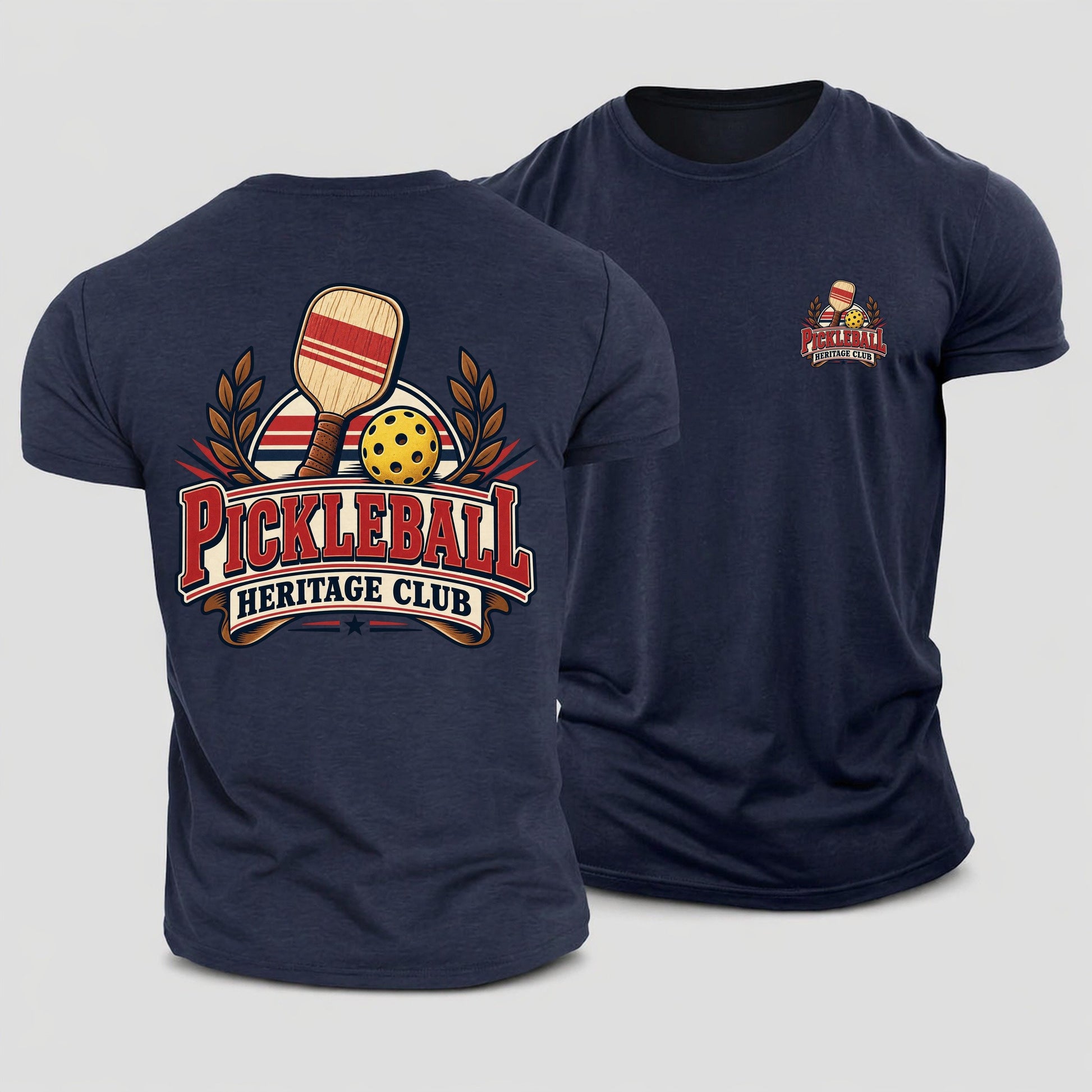 Pickleball Heritage Club Pickleball Life Cotton T-Shirt – Navy