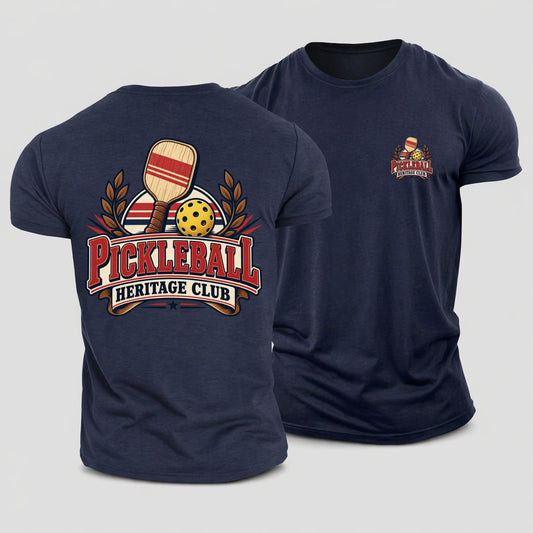 Pickleball Heritage Club Pickleball Life Cotton T-Shirt – Navy