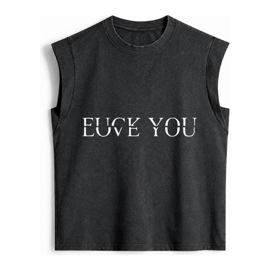 Fuck Love You Vintage Washed Tank – Black