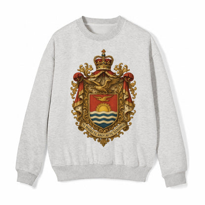 Golden Peace Embroidered Fleece Sweatshirt – Light Gray
