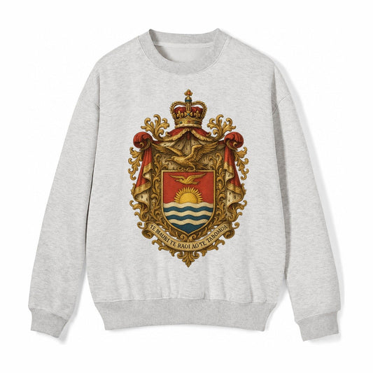 Golden Peace Embroidered Fleece Sweatshirt – Light Gray