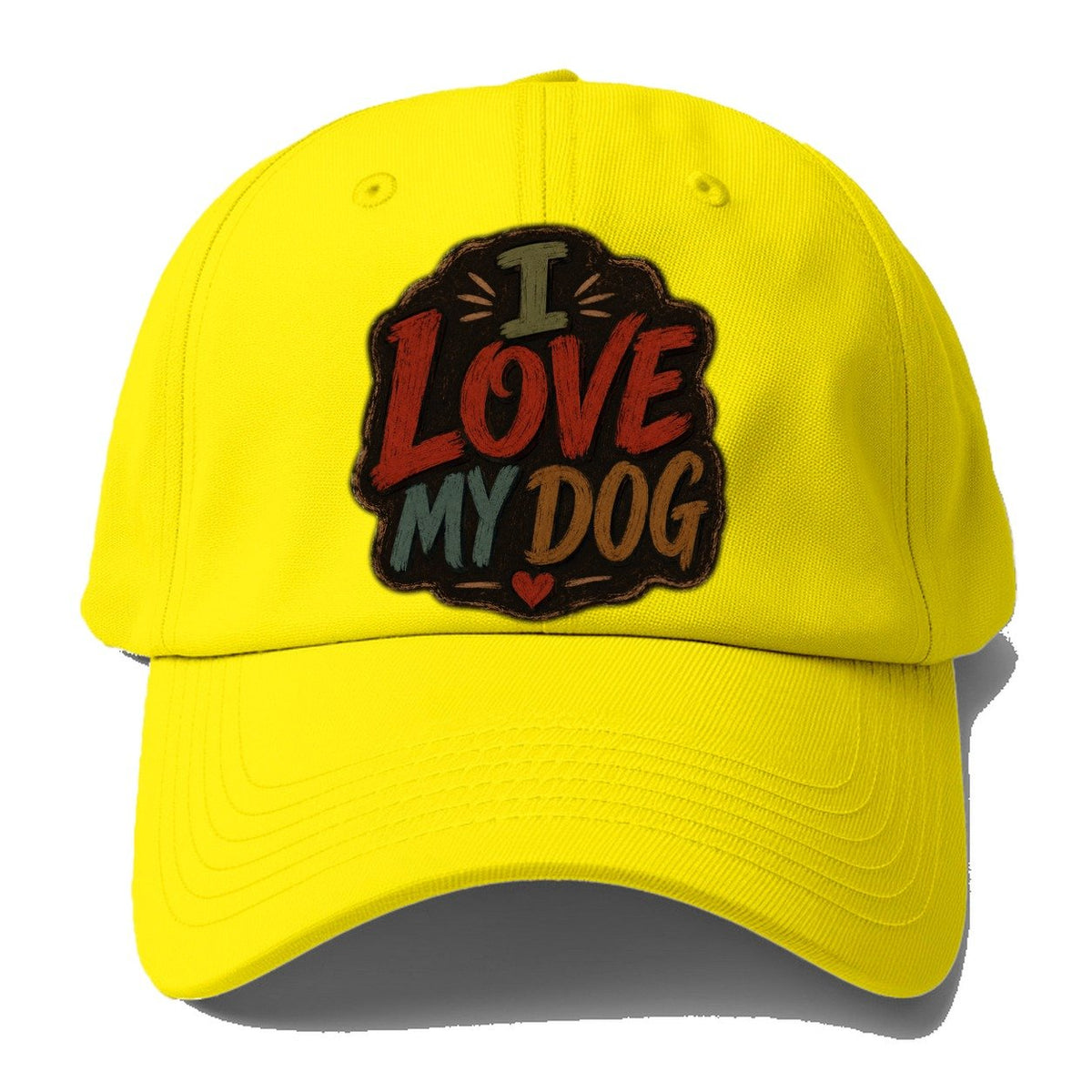 I Love My Dog Baseball Cap – Yellow