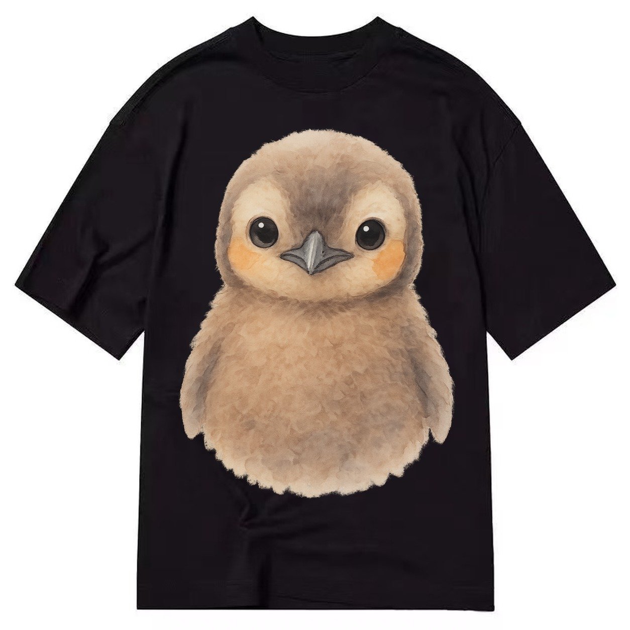Baby King Penguin Orange Cheek Patches Fluffy Brown Large Ey Classic T-shirt – Black