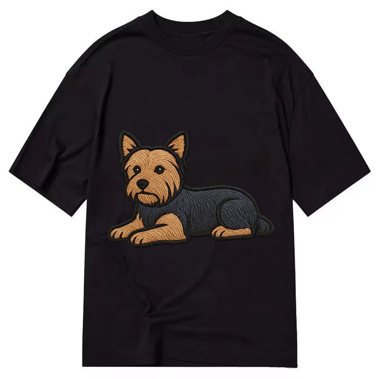 Yorkshire Terrier Blue And Tan Relaxed Lying Down With Head Classic T-shirt – Black