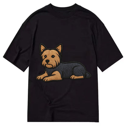 Yorkshire Terrier Blue And Tan Relaxed Lying Down With Head Classic T-shirt – Black