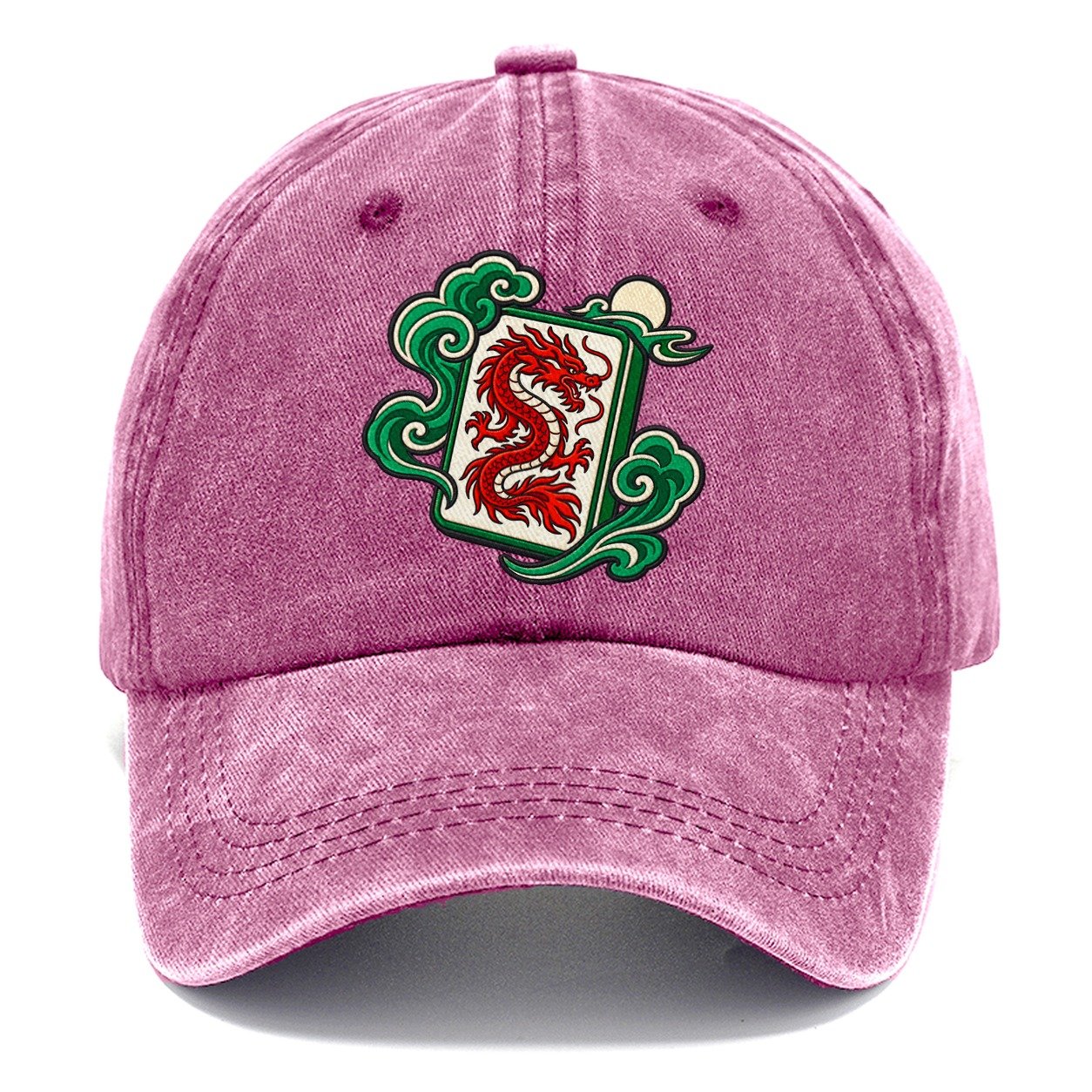 Red Dragon Mahjong Game Night Classic Cap – Dusty Rose