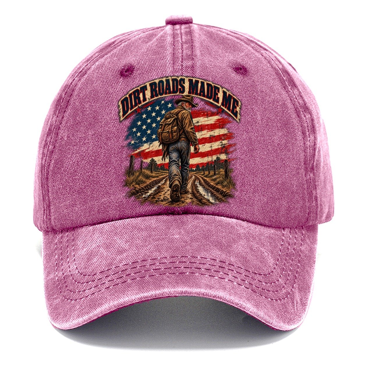 Dirt Roads Made Me Old Man Strong Classic Cap – Dusty Rose