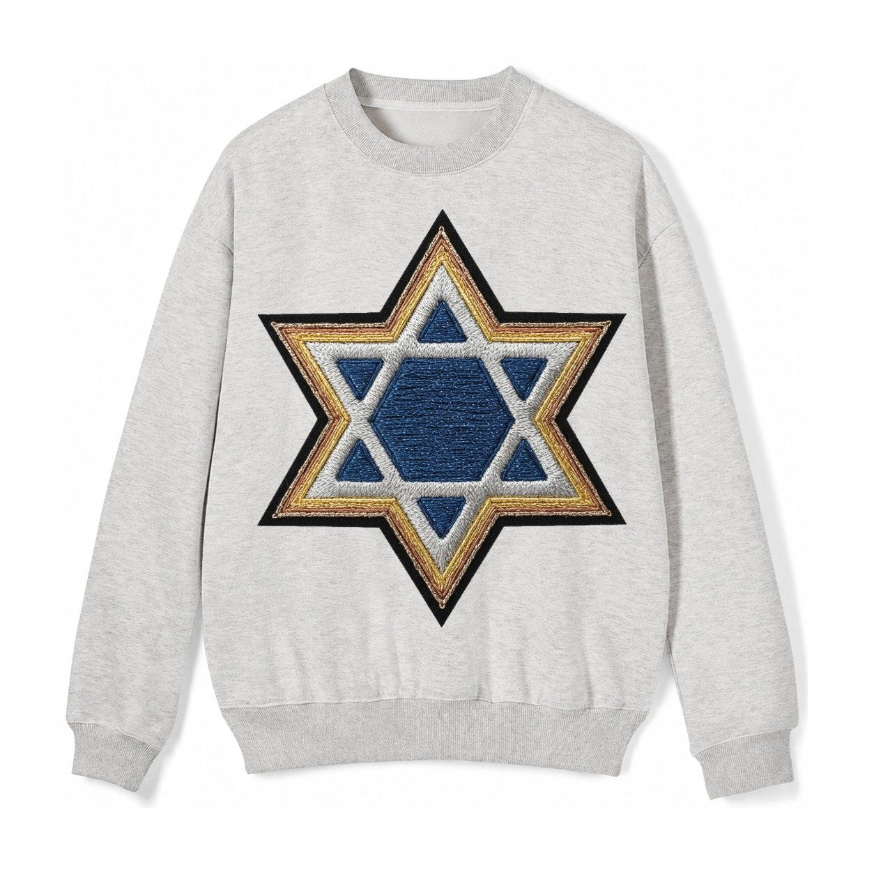 Star Of David Fleece Sweatshirt – Light Gray