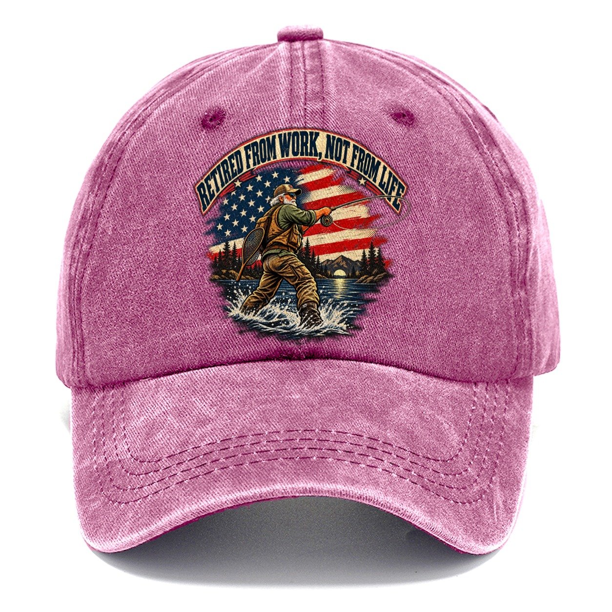 Retired From Work Not From Life Old Man Strong Classic Cap – Dusty Rose