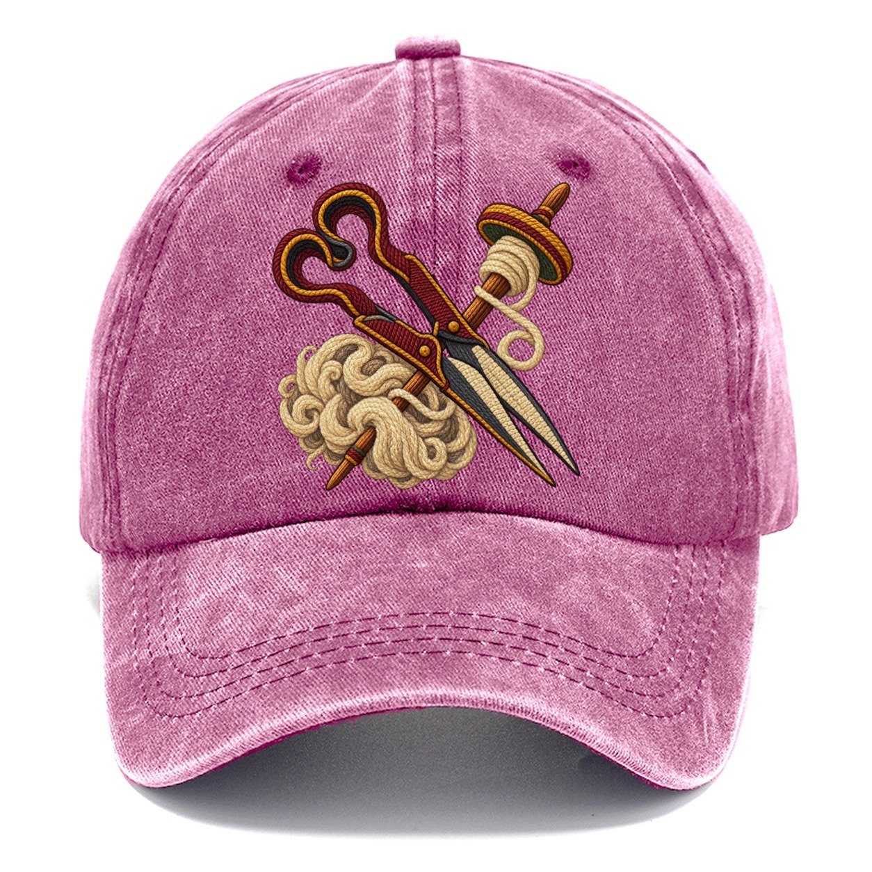 Welsh Wool Shears Spindle And Fleece Uk Culture Heritage Classic Cap – Dusty Rose