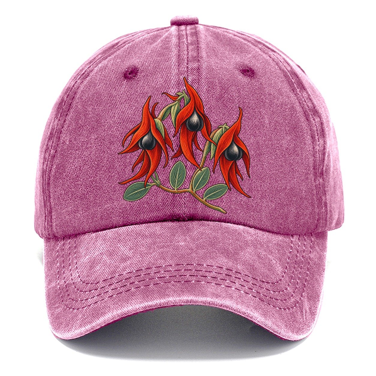 South Australia Sturt Desert Pea Cluster Australia Cultural Icons Classic Cap – Dusty Rose