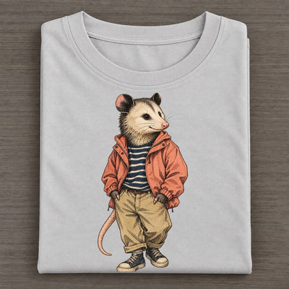 Virginia Opossum Wardrobe Portrait Wild Wardrobe Portraits Classic T-shirt – Grey
