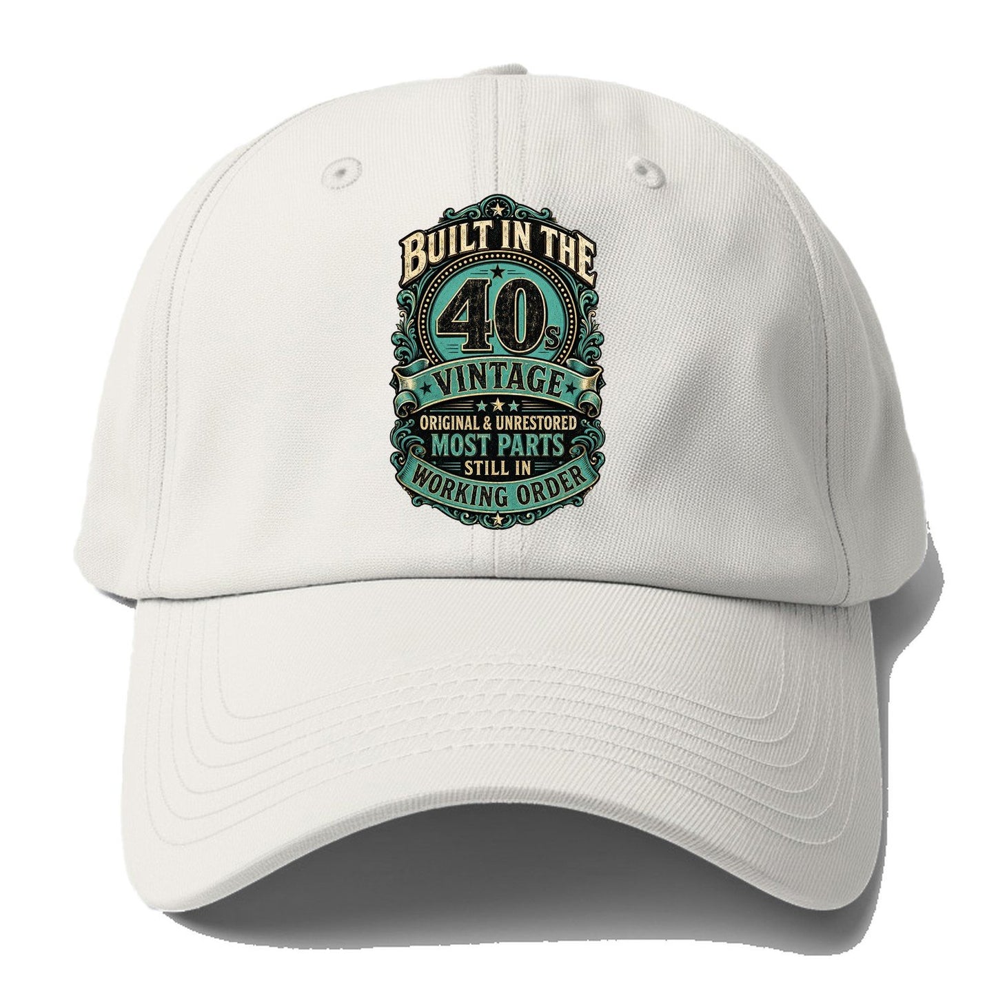 Built In The 40s Vintage Working Order Baseball Cap – Off White