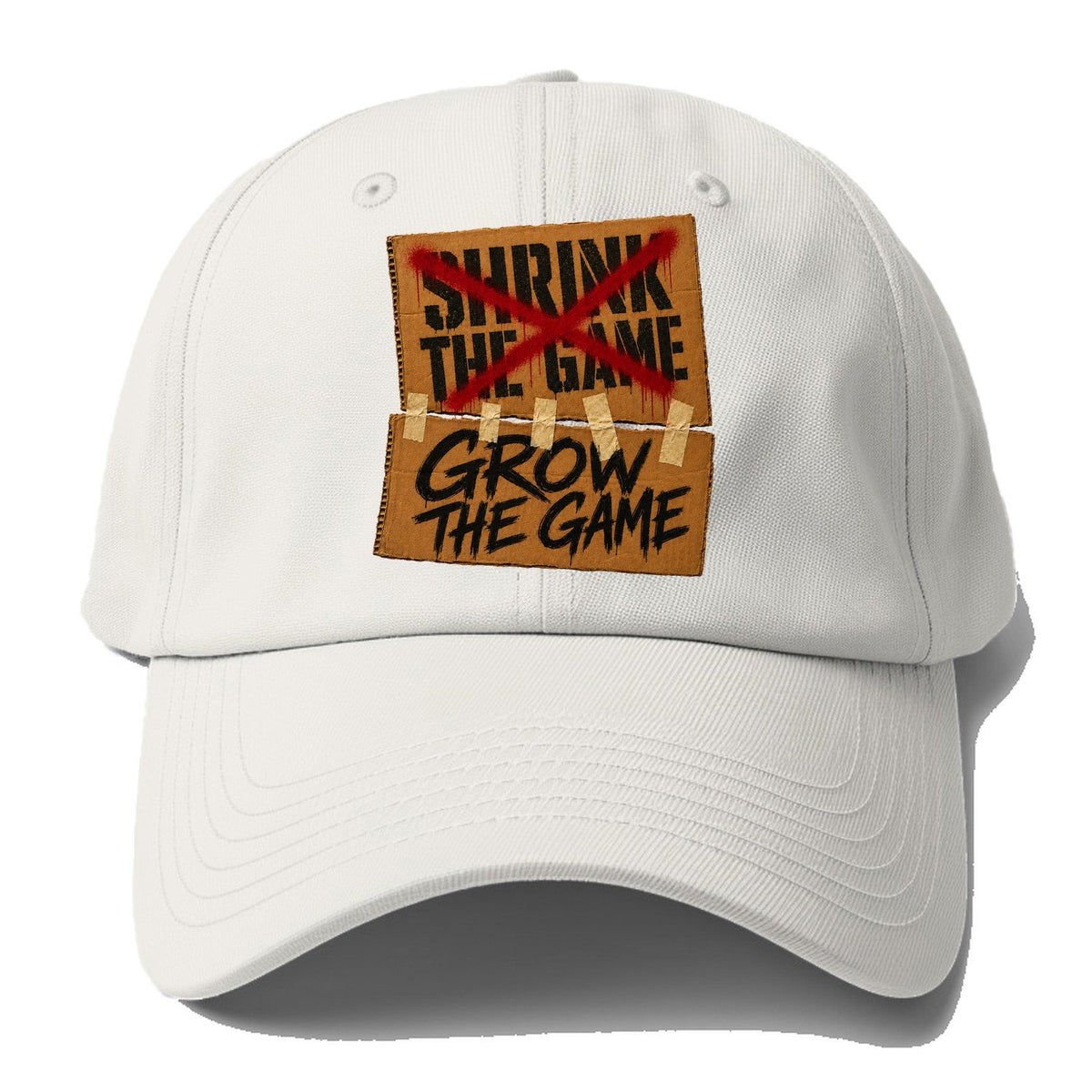 Grow The Game Protest Banner Baseball Cap – Off White