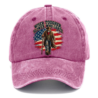 Wiser Tougher Slower Who Cares Old Man Strong Classic Cap – Dusty Rose