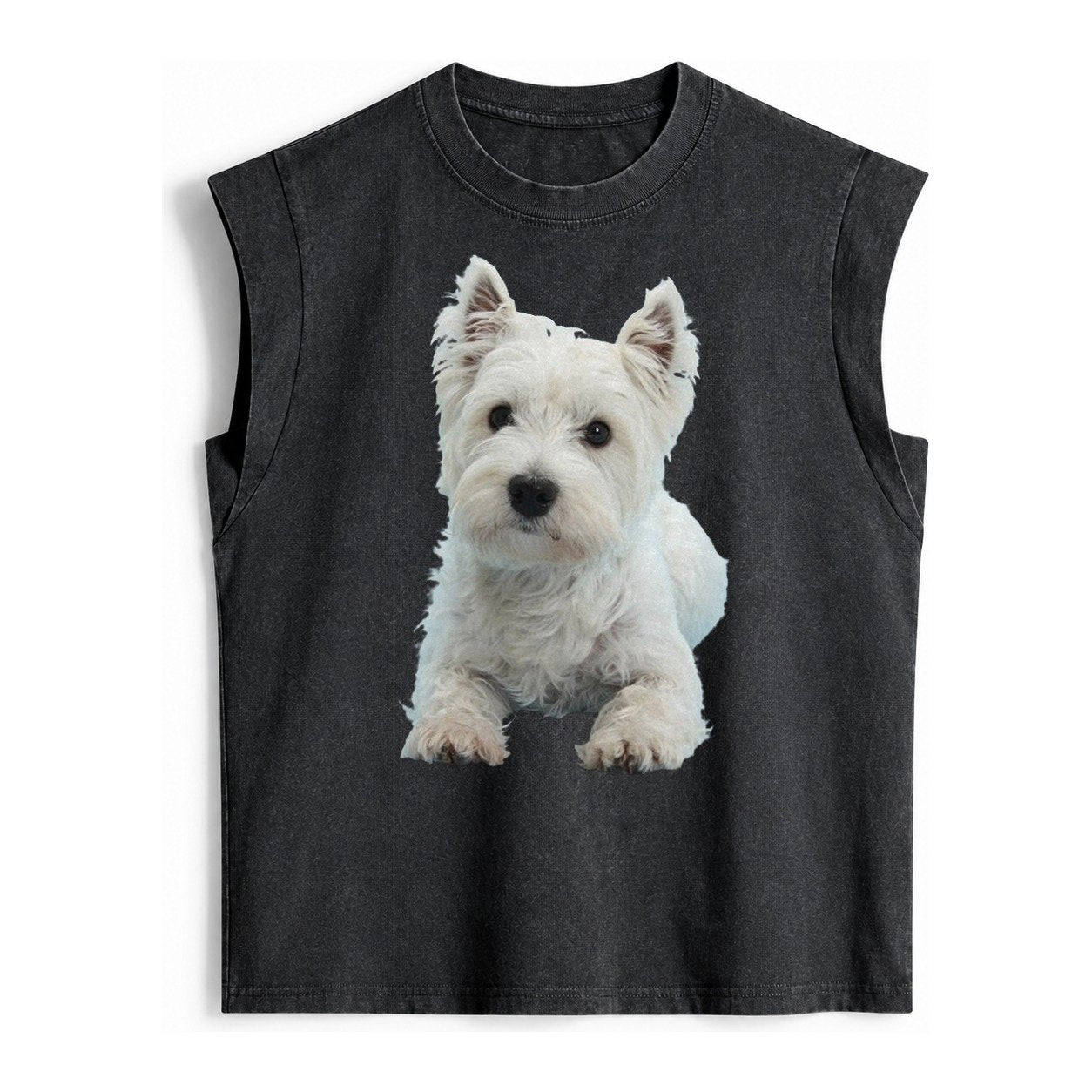 West Highland White Terrier Vintage Washed Tank – Black