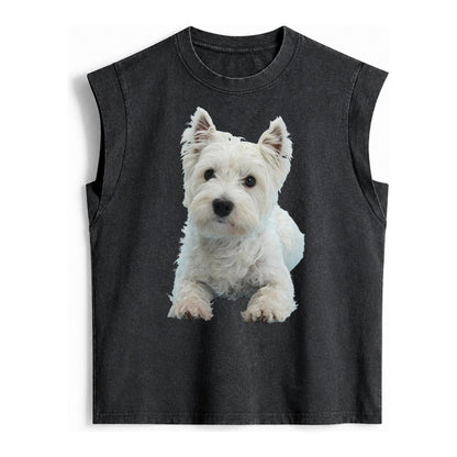 West Highland White Terrier Vintage Washed Tank – Black