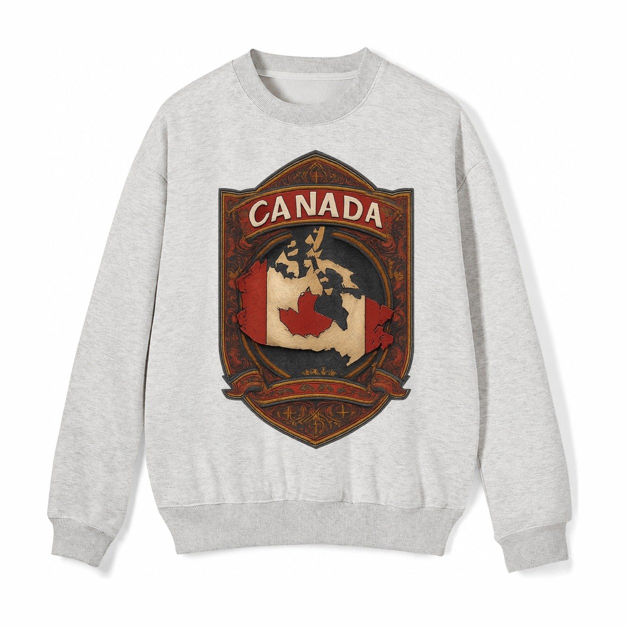 Canada Map Fleece Sweatshirt – Light Gray