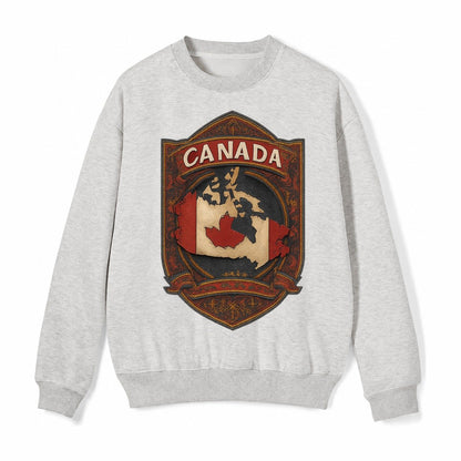 Canada Map Fleece Sweatshirt – Light Gray