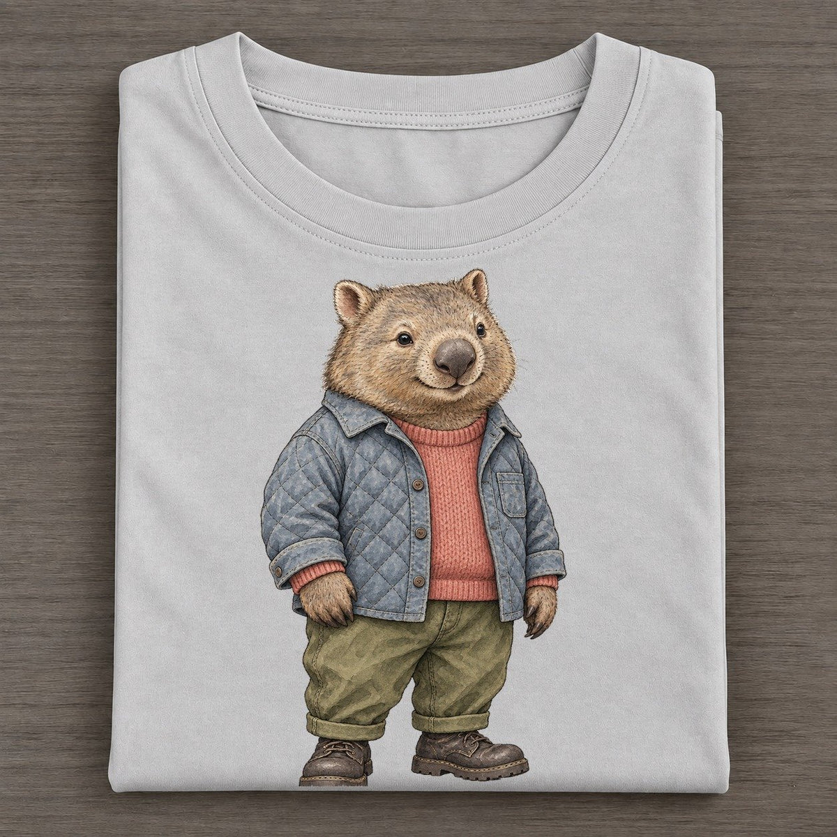 Common Wombat Wardrobe Portrait Wild Wardrobe Portraits Classic T-shirt – Grey
