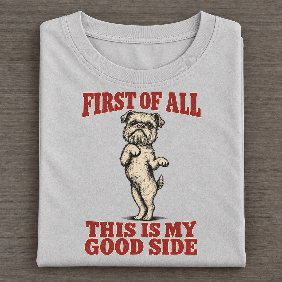 Brussels Griffon Dog Declarations Classic T-shirt – Grey