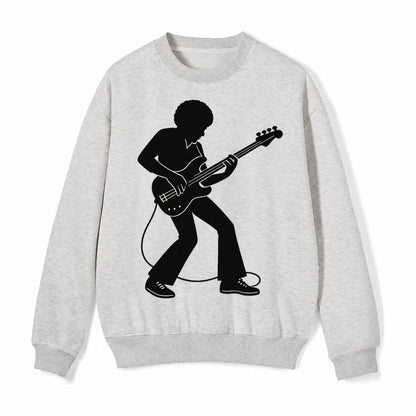 Bass Guitarist Slap Technique Fleece Sweatshirt – Light Gray