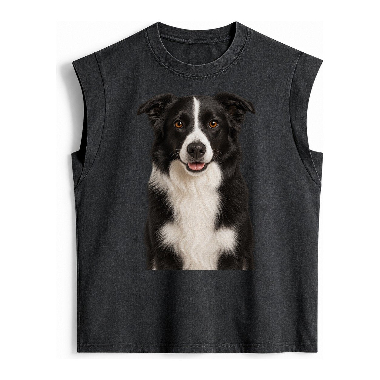 Border Collie Intelligent Companion Vintage Washed Tank – Black