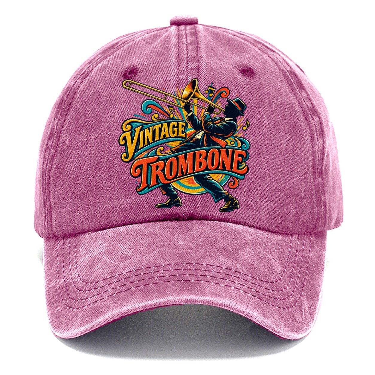 Vintage Trombone Music Instruments Classic Cap – Dusty Rose