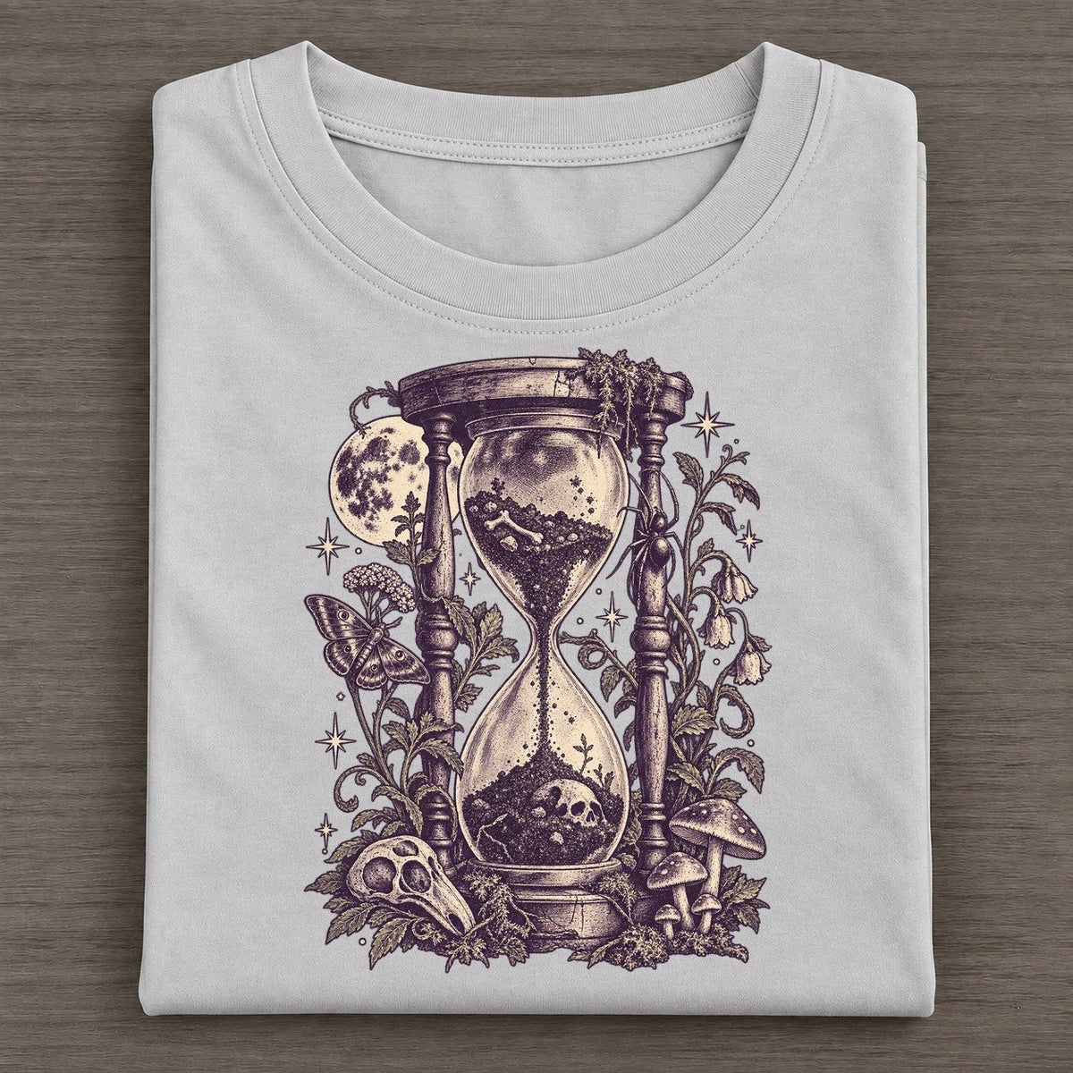 Graveyard Hourglass Midnight Haunt Classic T-shirt – Grey