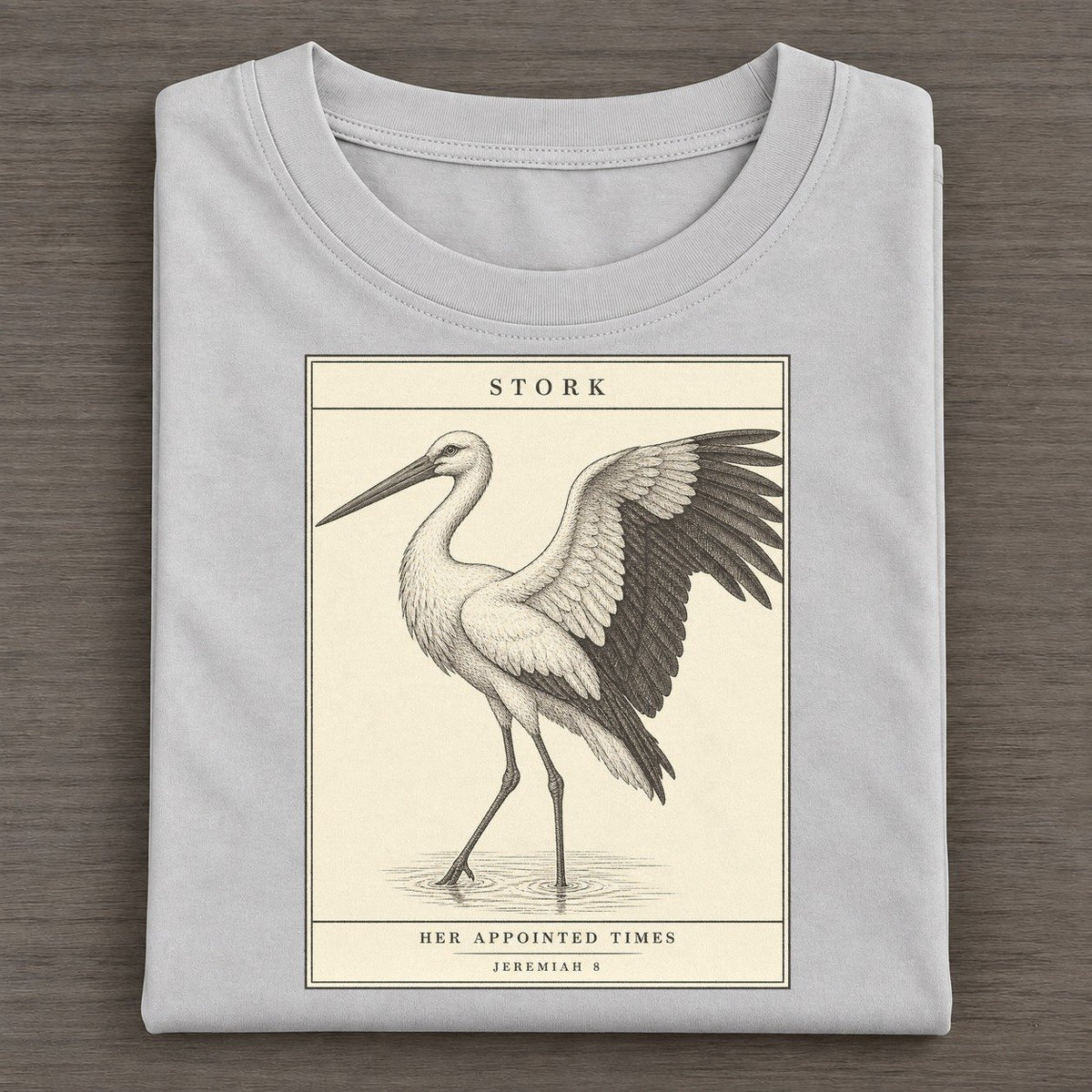 Stork Specimen Plate Creature Canticle Classic T-shirt – Grey