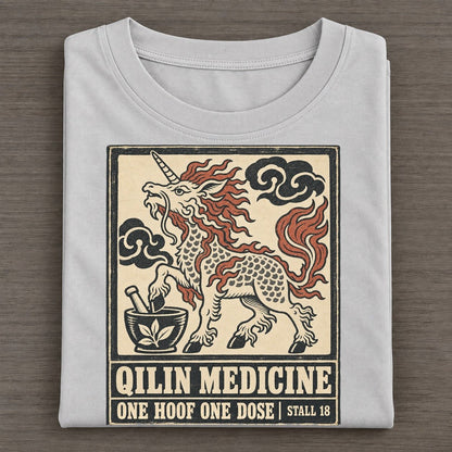 Kirin Medicine Yokai Night Market Classic T-shirt – Grey