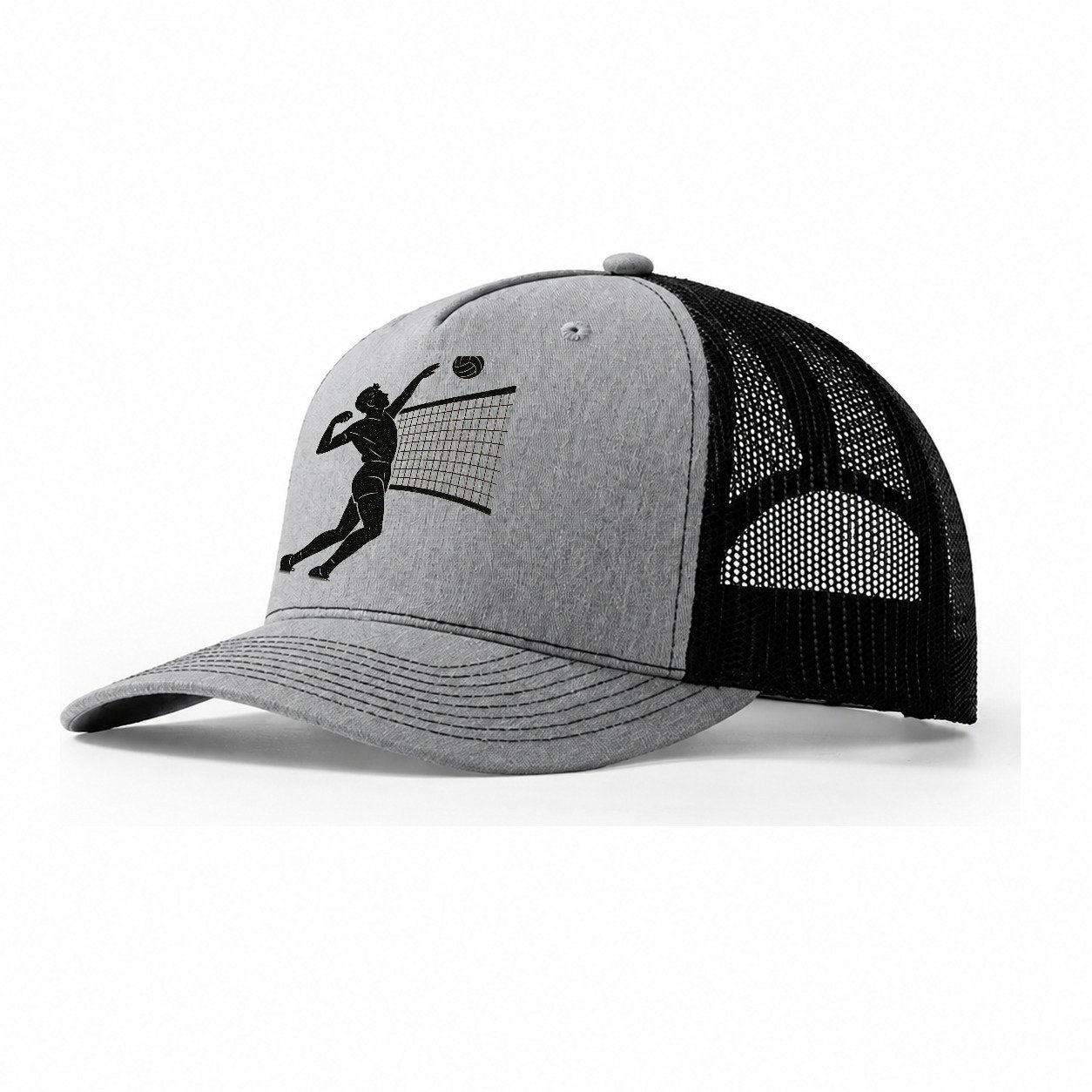 Volleyball Player At Net 66ebe1 Trucker Hat – Sport Grey-Black