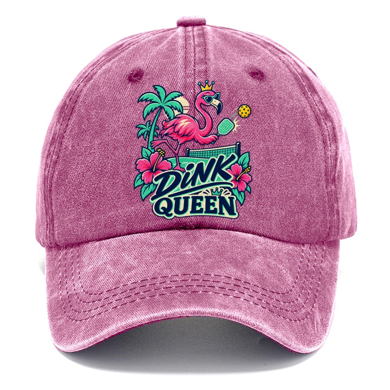 Flamingo Dink Queen Pickleball Life Classic Cap – Dusty Rose