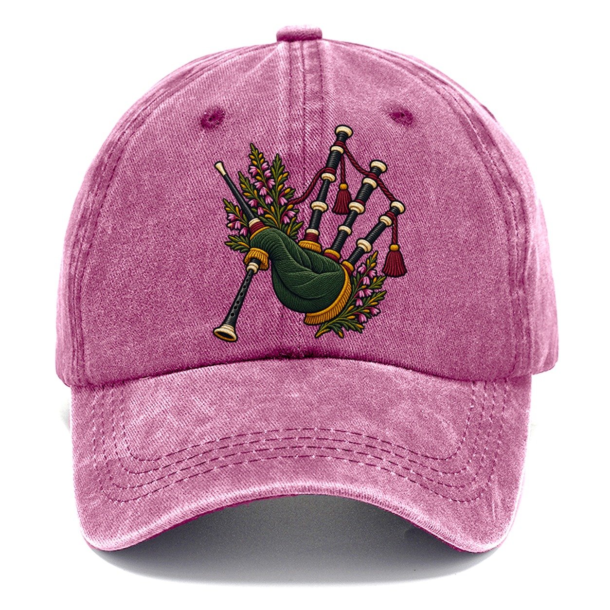 Scottish Bagpipes And Heather Uk Culture Heritage Classic Cap – Dusty Rose