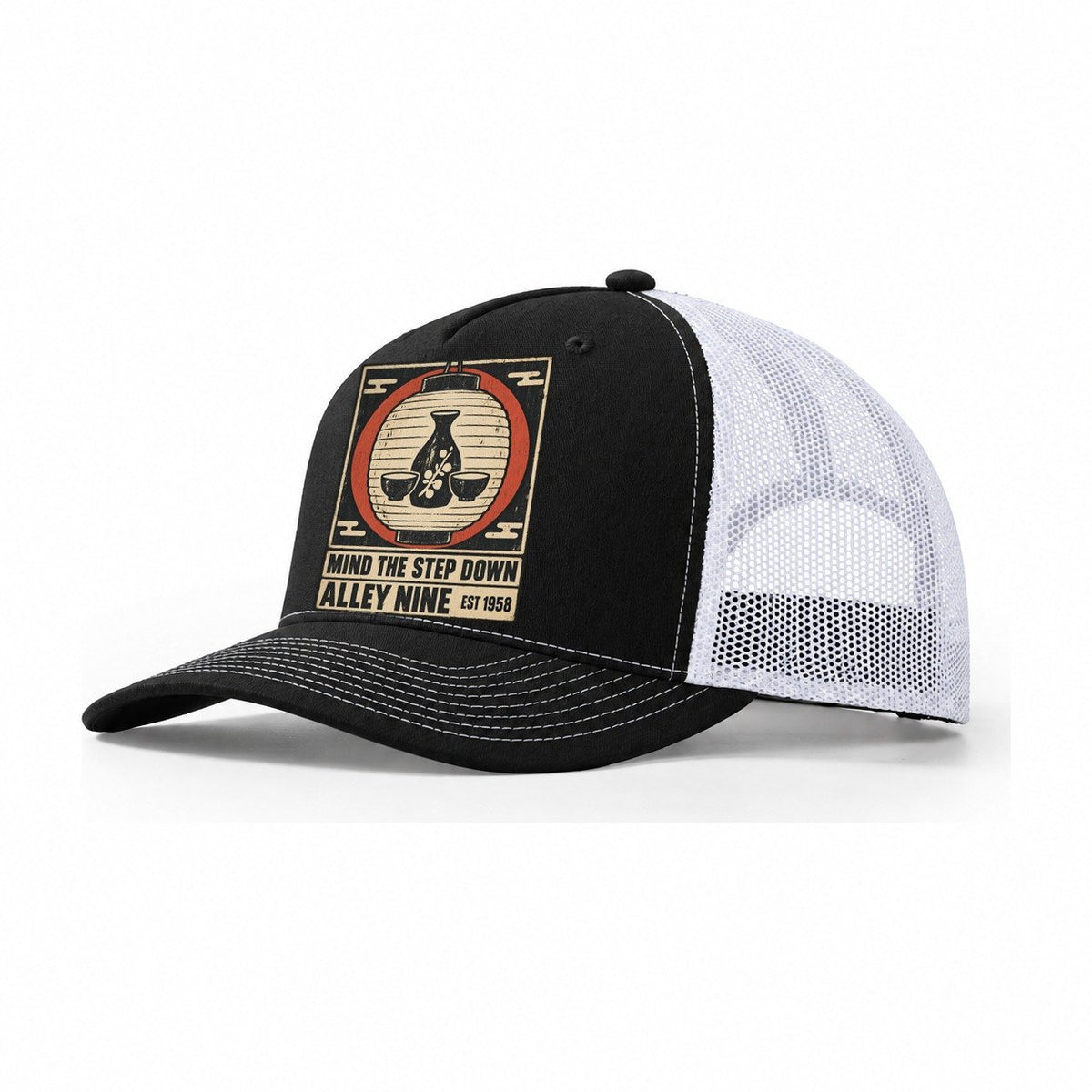 Alley Nine Izakaya Rules Trucker Hat – Black White