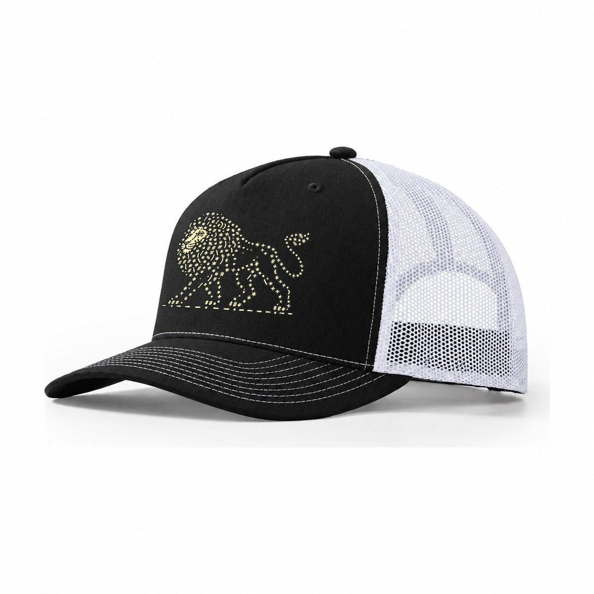 Lion Horizon Walk Trucker Hat – Black White