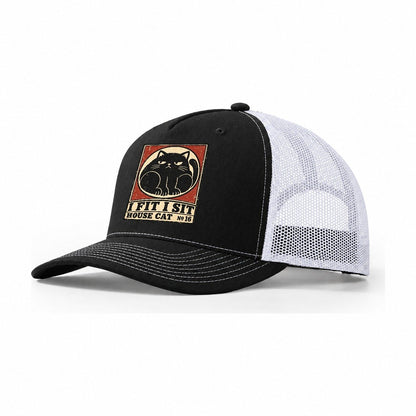 I Fit I Sit Neko Says No Trucker Hat – Black White