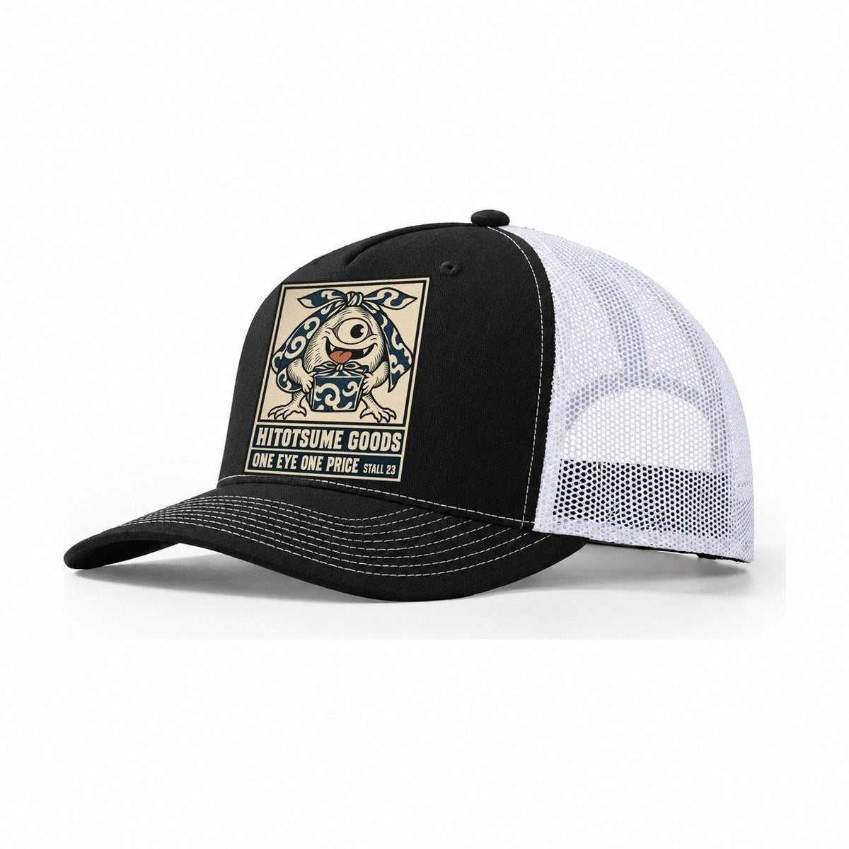 Hitotsume Goods Yokai Night Market Trucker Hat – Black White