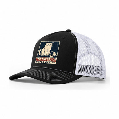 I Did Not Do That Neko Says No Trucker Hat – Black White