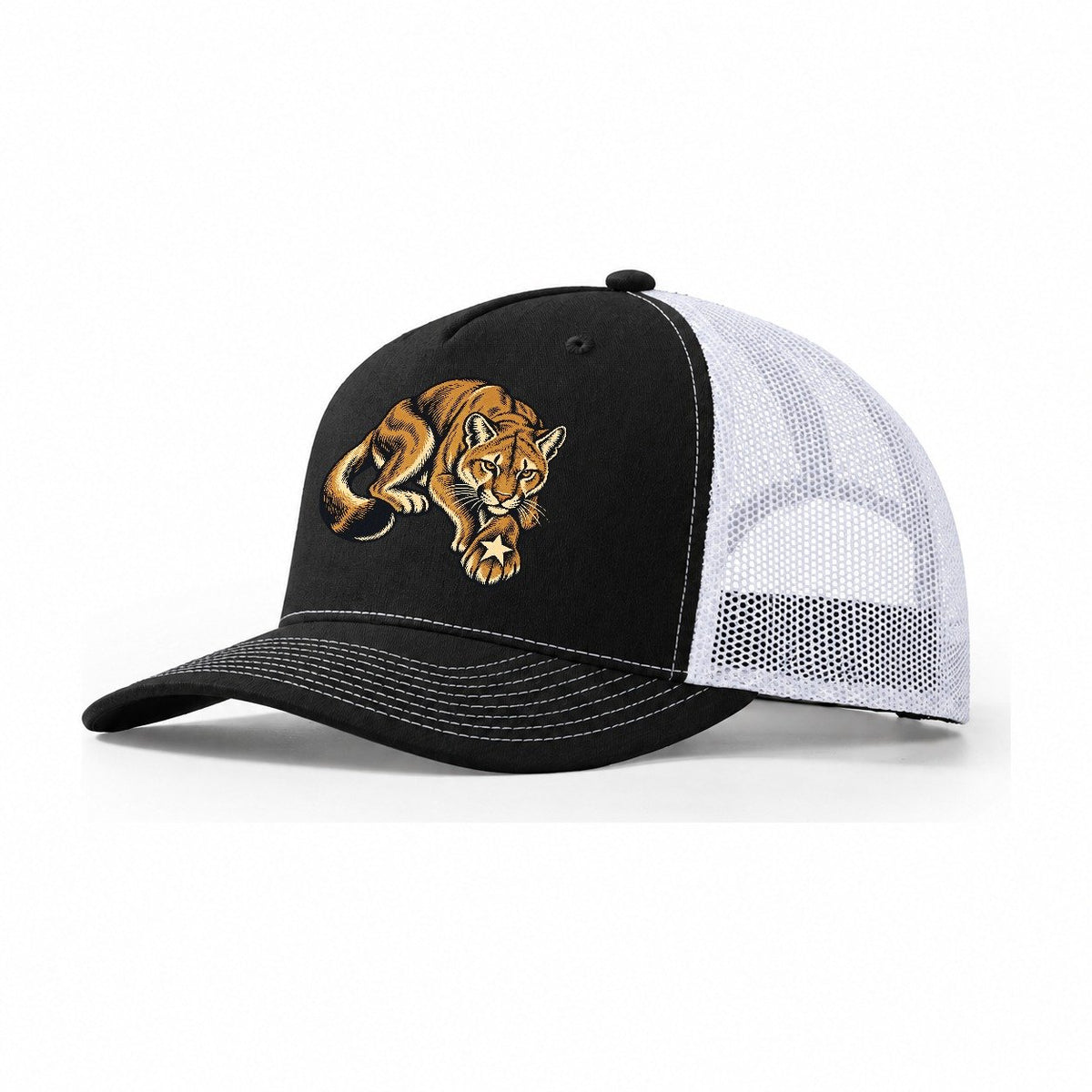 Cougar Starlit Paw Sundown Familiars Trucker Hat – Black White