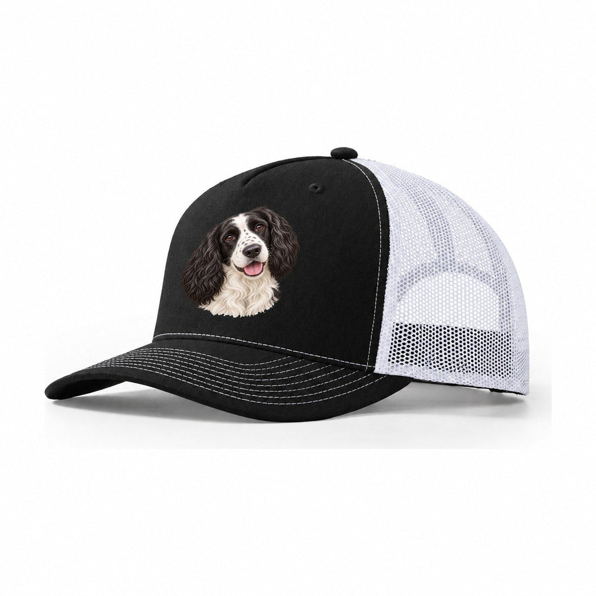 Springer Black And White Tilt Pastimes Companions Trucker Hat – Black White