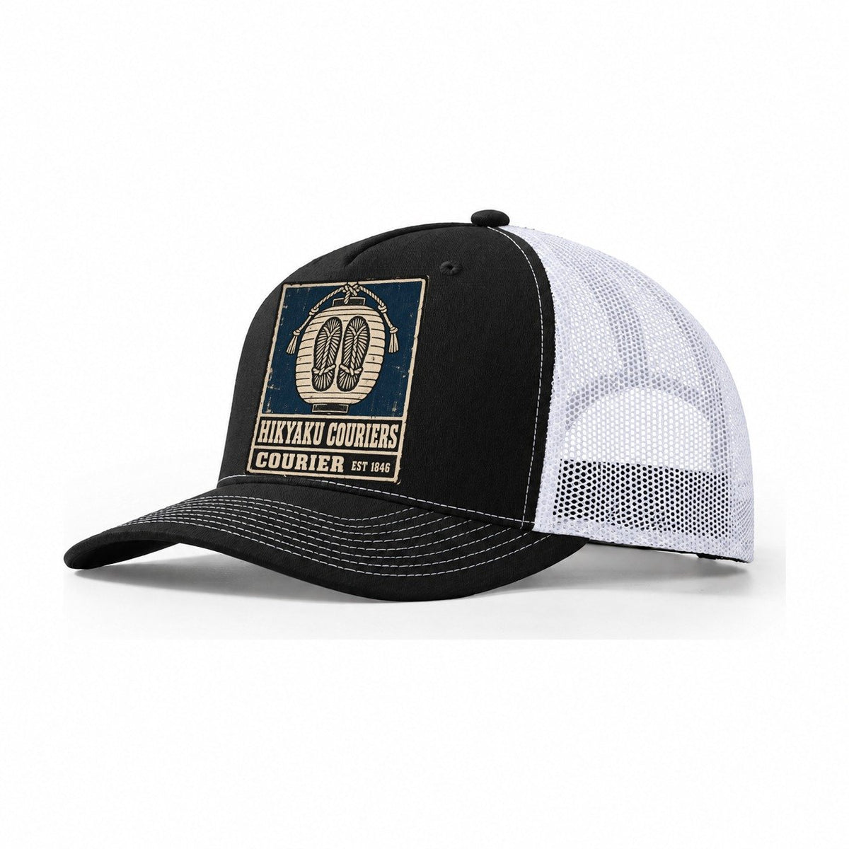 Hikyaku Courier House Noren Trade Co Trucker Hat – Black White