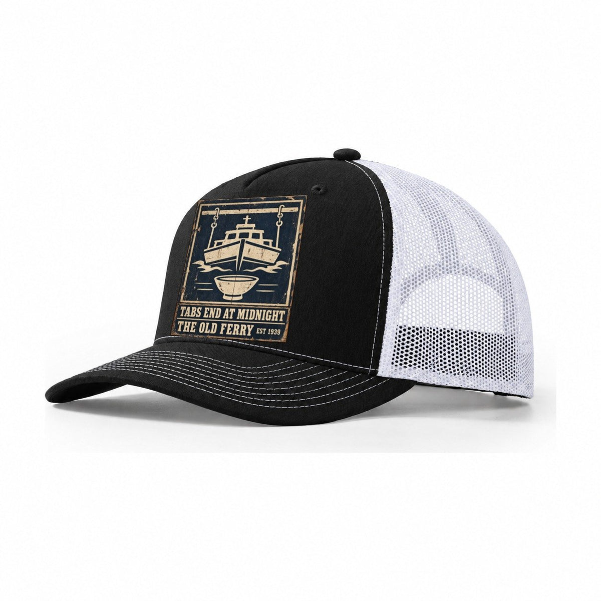 Old Ferry Bar Izakaya Rules Trucker Hat – Black White